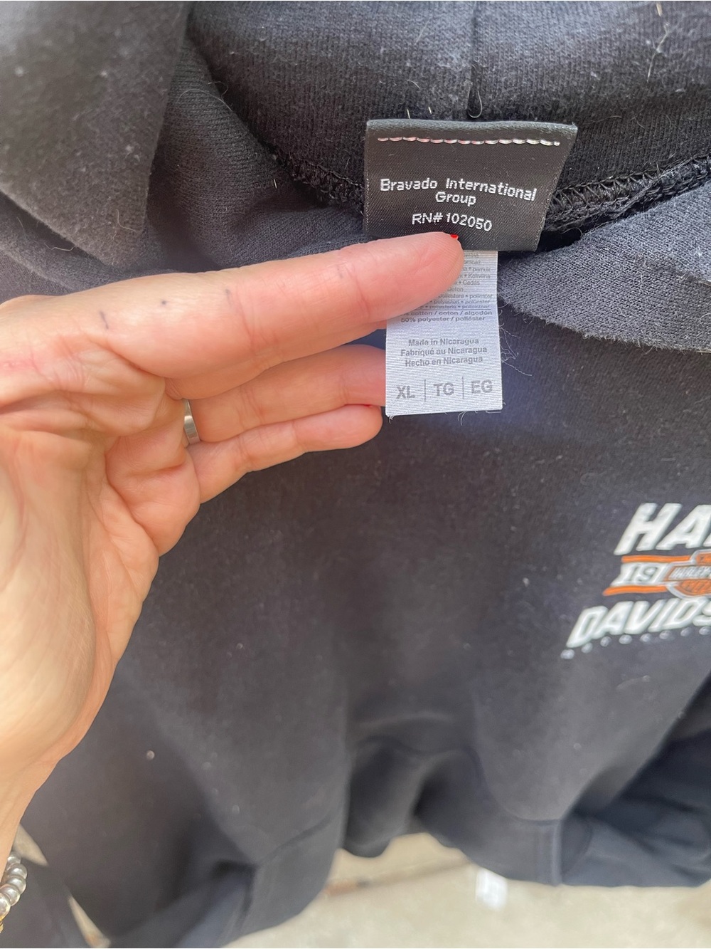 Harley-Davidson Black Hoodie with White Wisconsin Logo - Men's Zip-Up Sweater - Picture 3 of 3